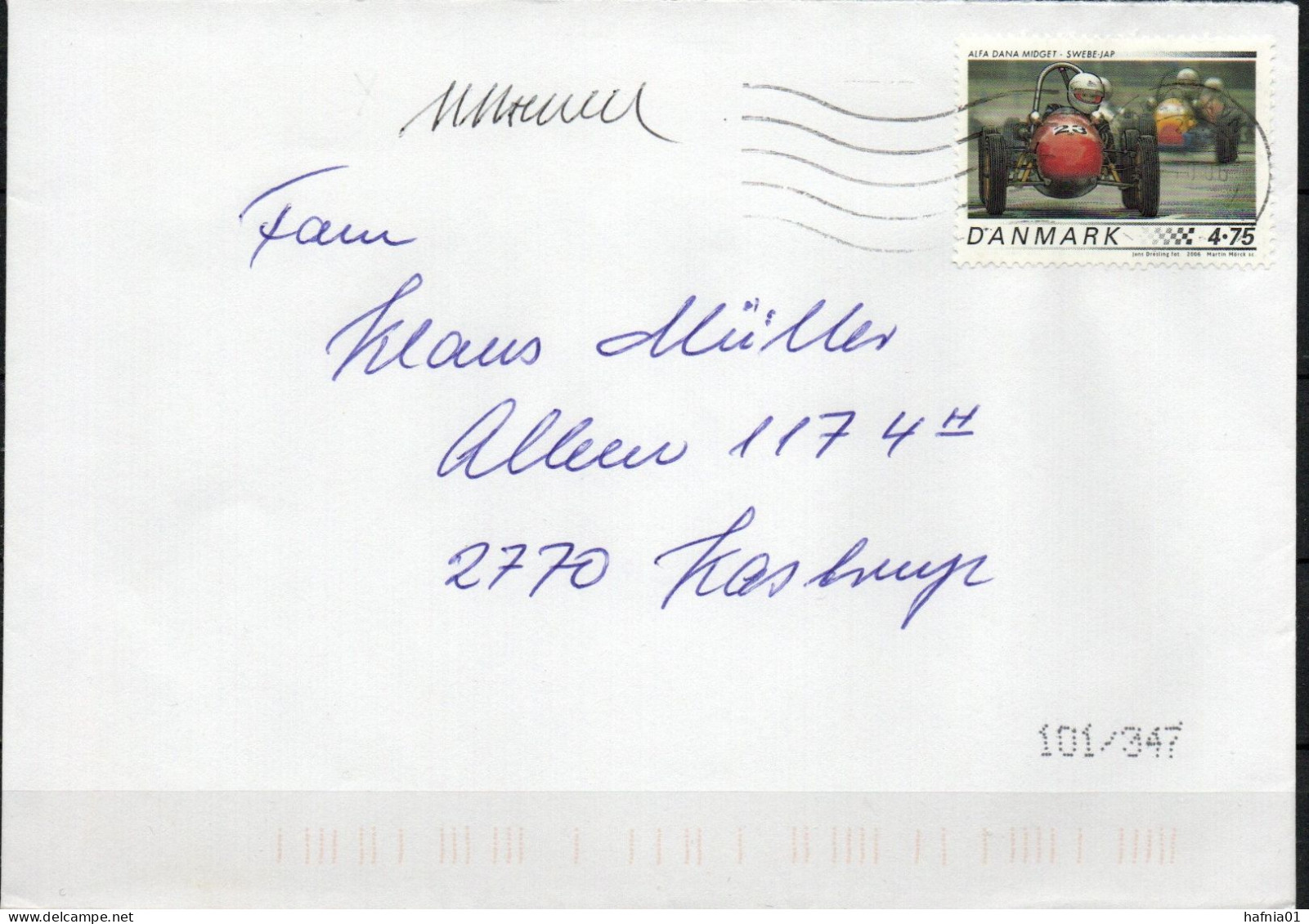 Martin Mörck. Denmark 2006.  Classic Racing Cars. Michel 1433 On Letter. Signed. - Storia Postale