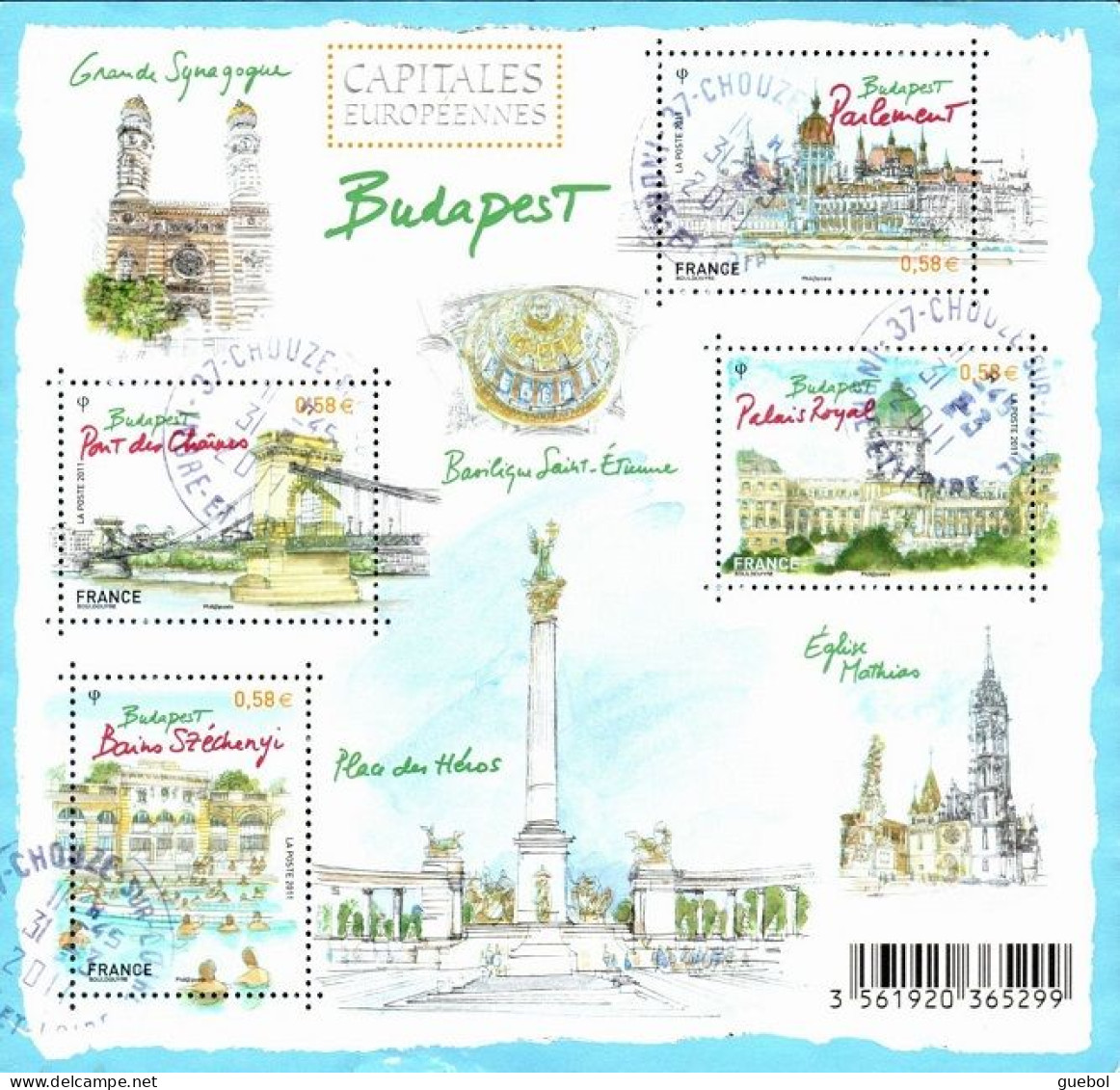 France Oblitération Cachet à Date BF N° F 4538 - Capitale - Ville - Budapest - Used