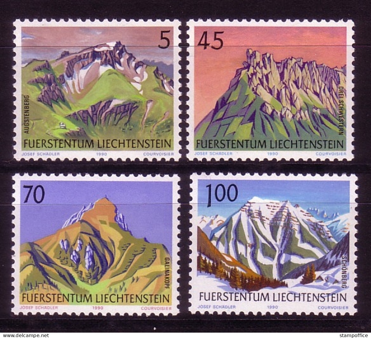 LIECHTENSTEIN MI-NR. 993-996 POSTFRISCH(MINT) BERGE MOUNTAIN 1990 - Unused Stamps