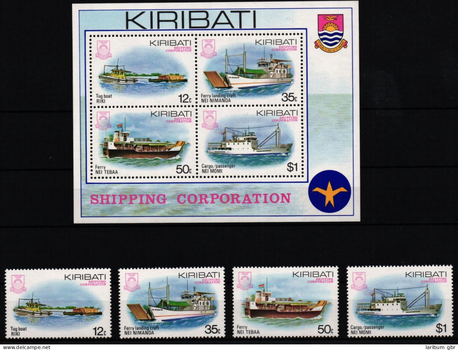 Kiribati 439-442 Und Block 11 Postfrisch Schifffahrt #KC145 - Kiribati (1979-...)