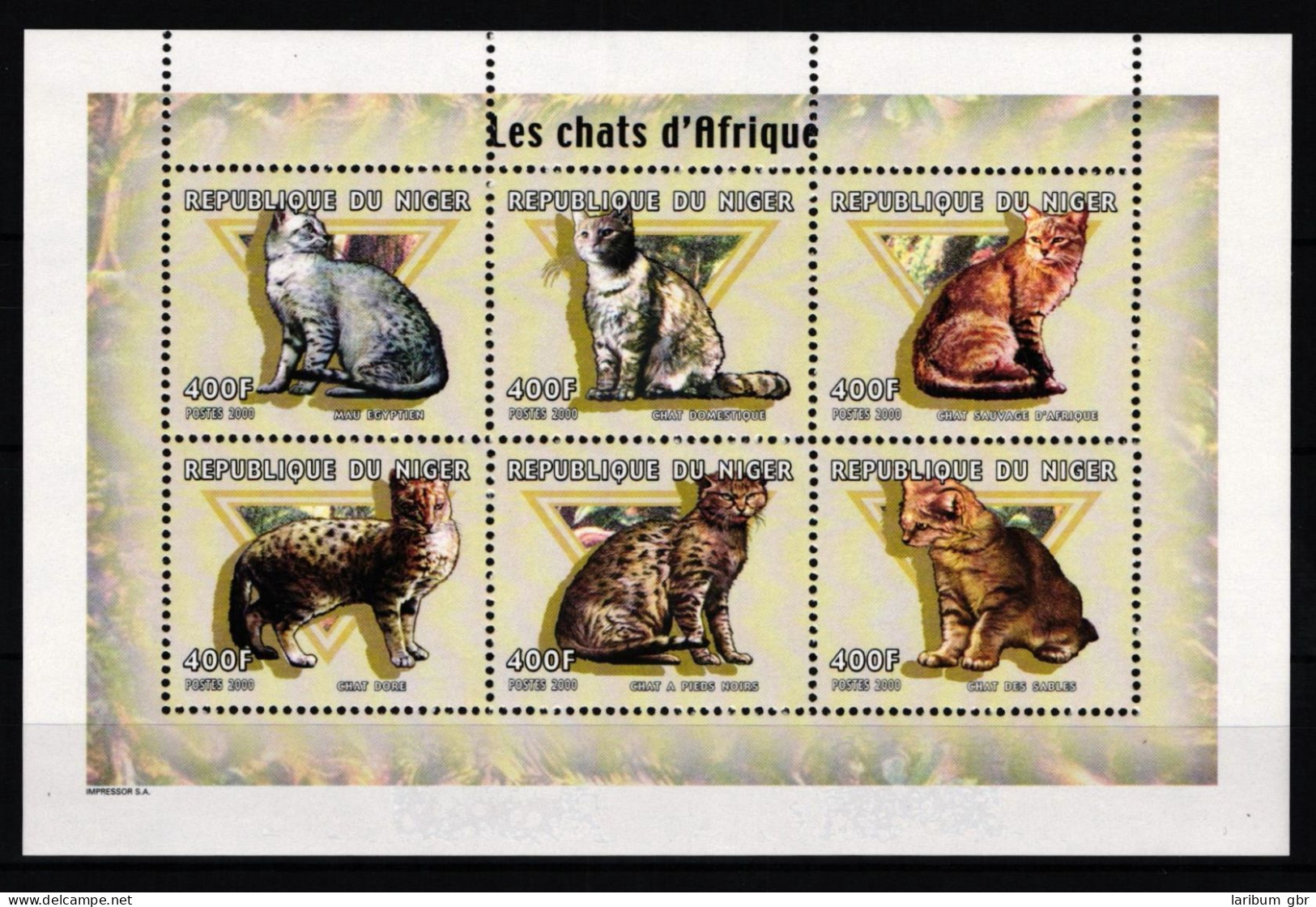 Niger 1831-1836 Postfrisch Kleinbogen / Katze #KC244 - Níger (1960-...)