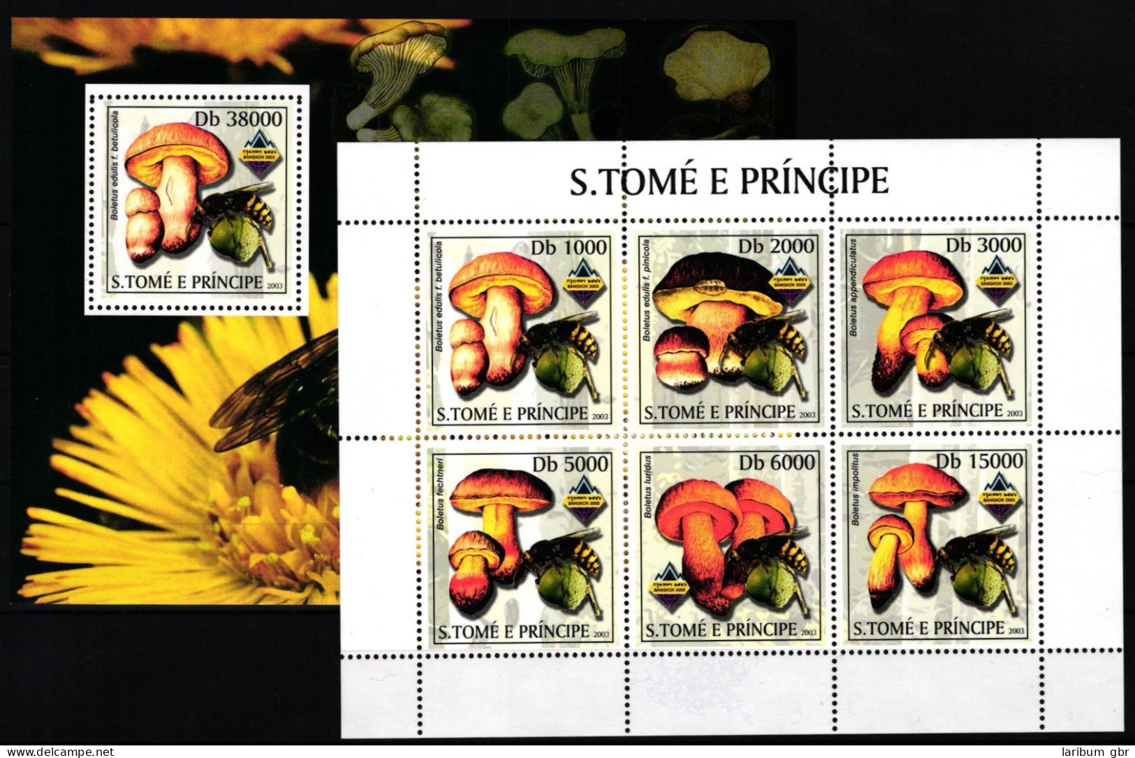 Sao Tome E Principe 2001-2006, Block 427 Postfrisch Kleinbogen / Pilze #KC251 - Autres & Non Classés