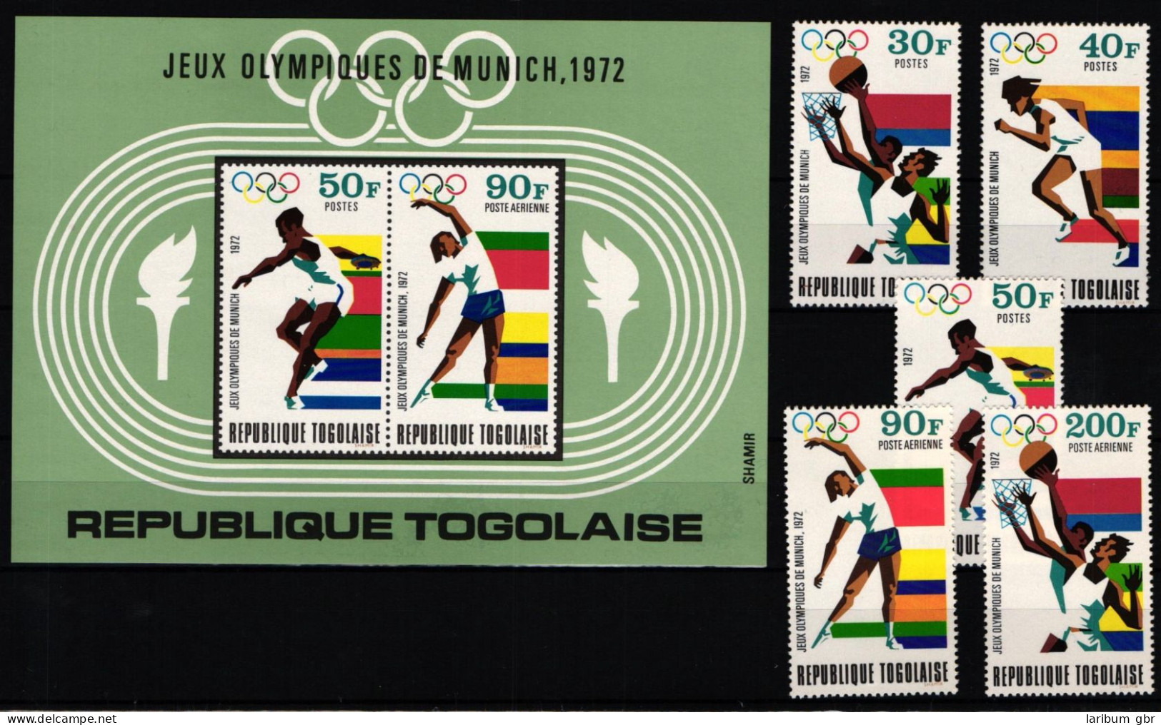 Togo 930-934 Und Block 65 Postfrisch Olympische Spiele #KC322 - Togo (1960-...)