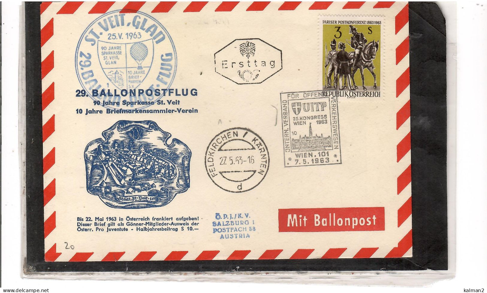 TEM20495 -  ST.VEIT   /   29.  BALLONPOSTFLUG -  NETTO KATALOG NR. 29a - Fesselballons