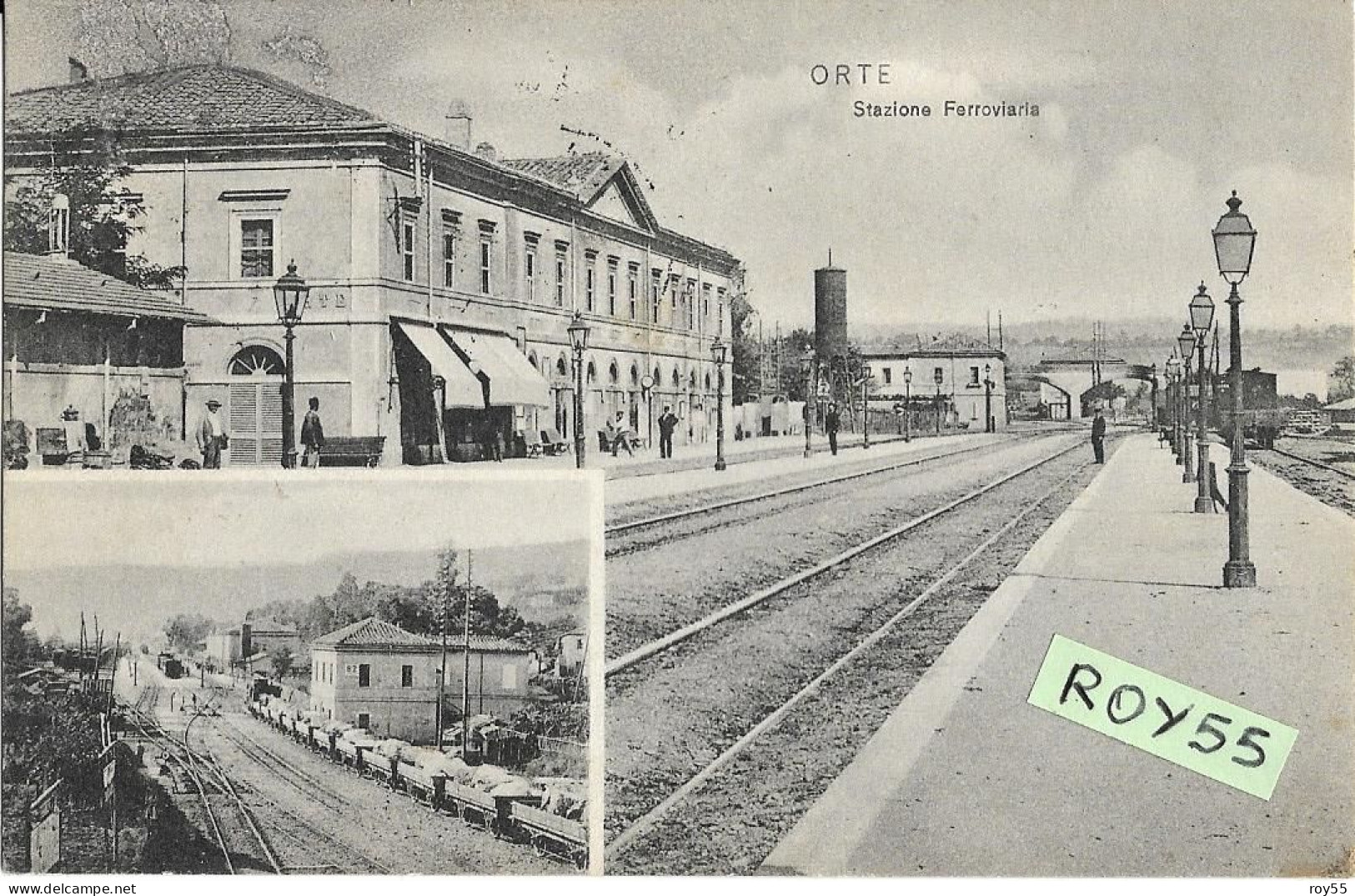 Lazio Viterbo Orte Stazione Ferroviaria  Veduta Vedutina Animatissima  Interno Stazione Di Orte  Primi Anni 20 (v.retro) - Bahnhöfe Mit Zügen