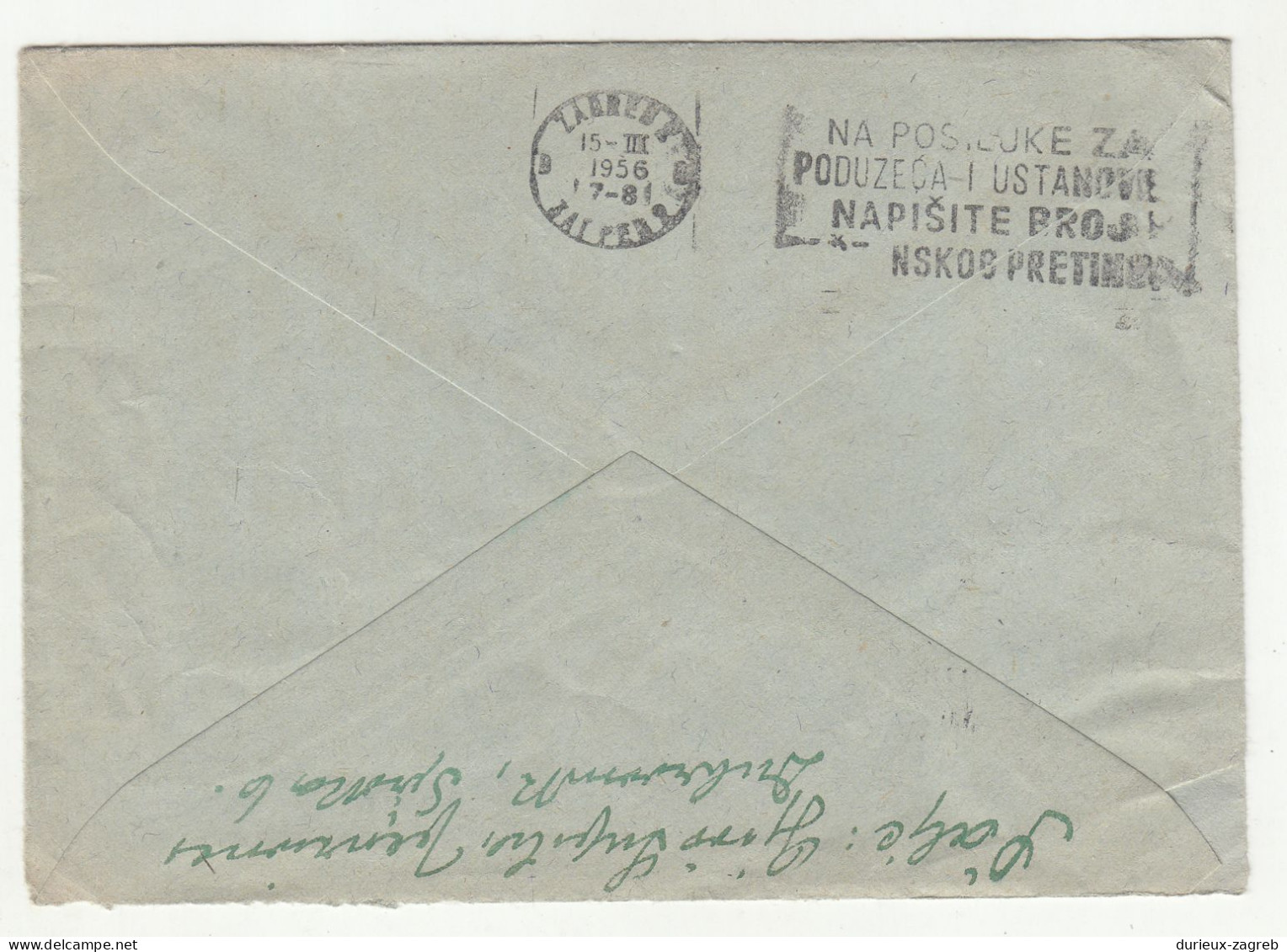 Yugoslavia Letter Cover Posted 1956 Dubrovnik To Zagreb B240401 - Cartas & Documentos