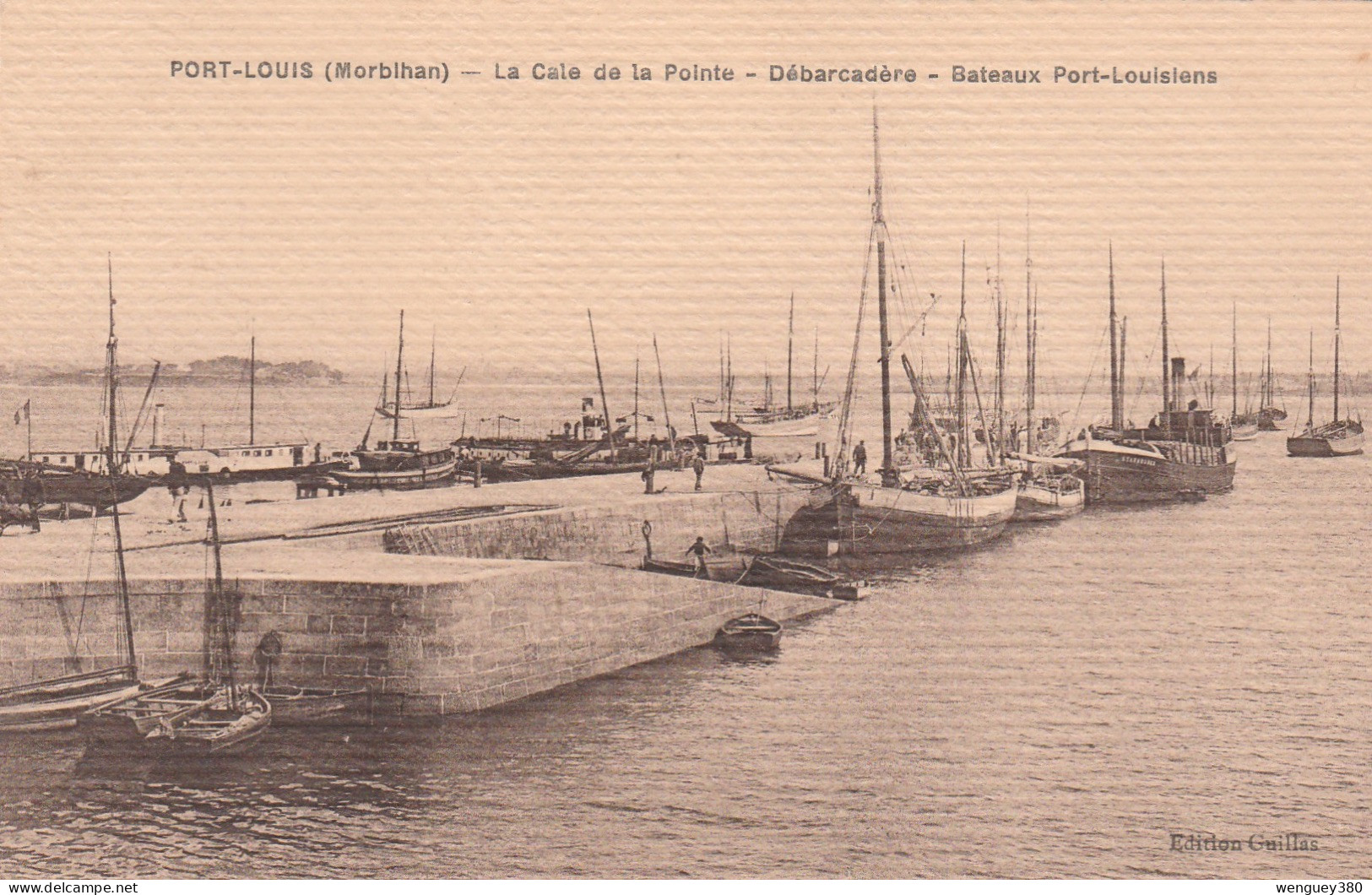 56 PORT-LOUIS  LOCMIQUELIC  La Cale De La Pointe-Débarcadére-Bateaux Port-Louisiens. TB PLAN 1913. RARE Voir Descript. - Port Louis