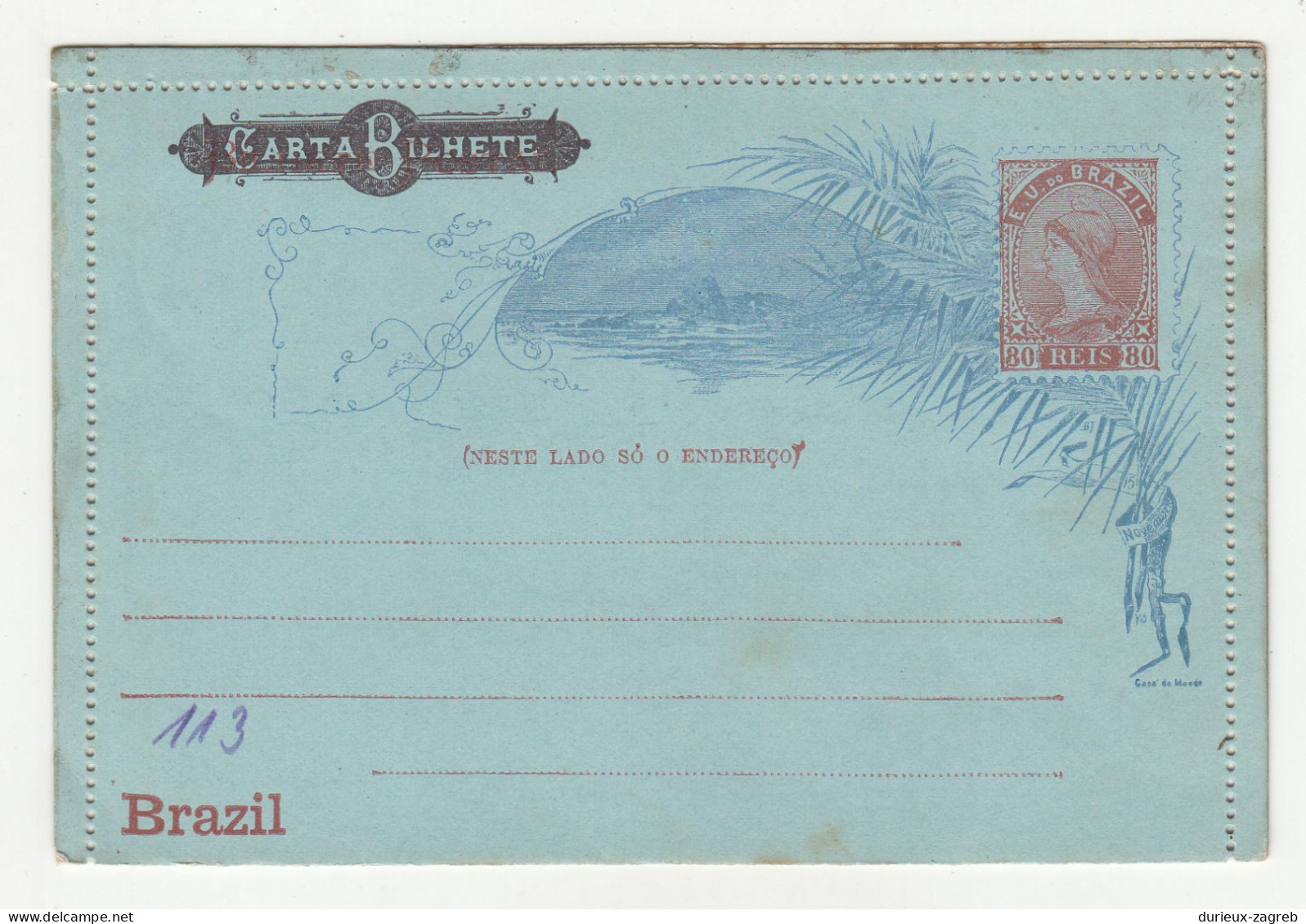 Brazil Casa Da Moeda Illustrated Postal Stationery Letter-card Not Posted B240401 - Interi Postali