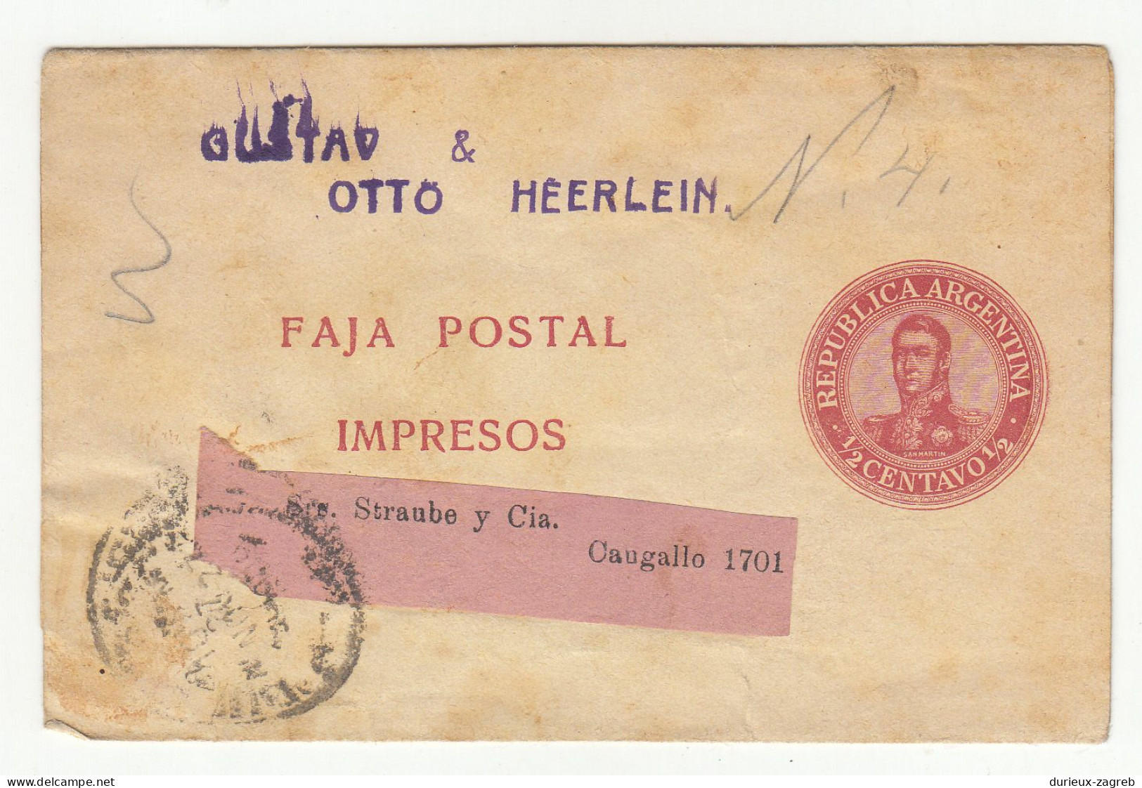 Argentina Old Postal Stationery Newspaper Wrapper Posted B240401 - Ganzsachen