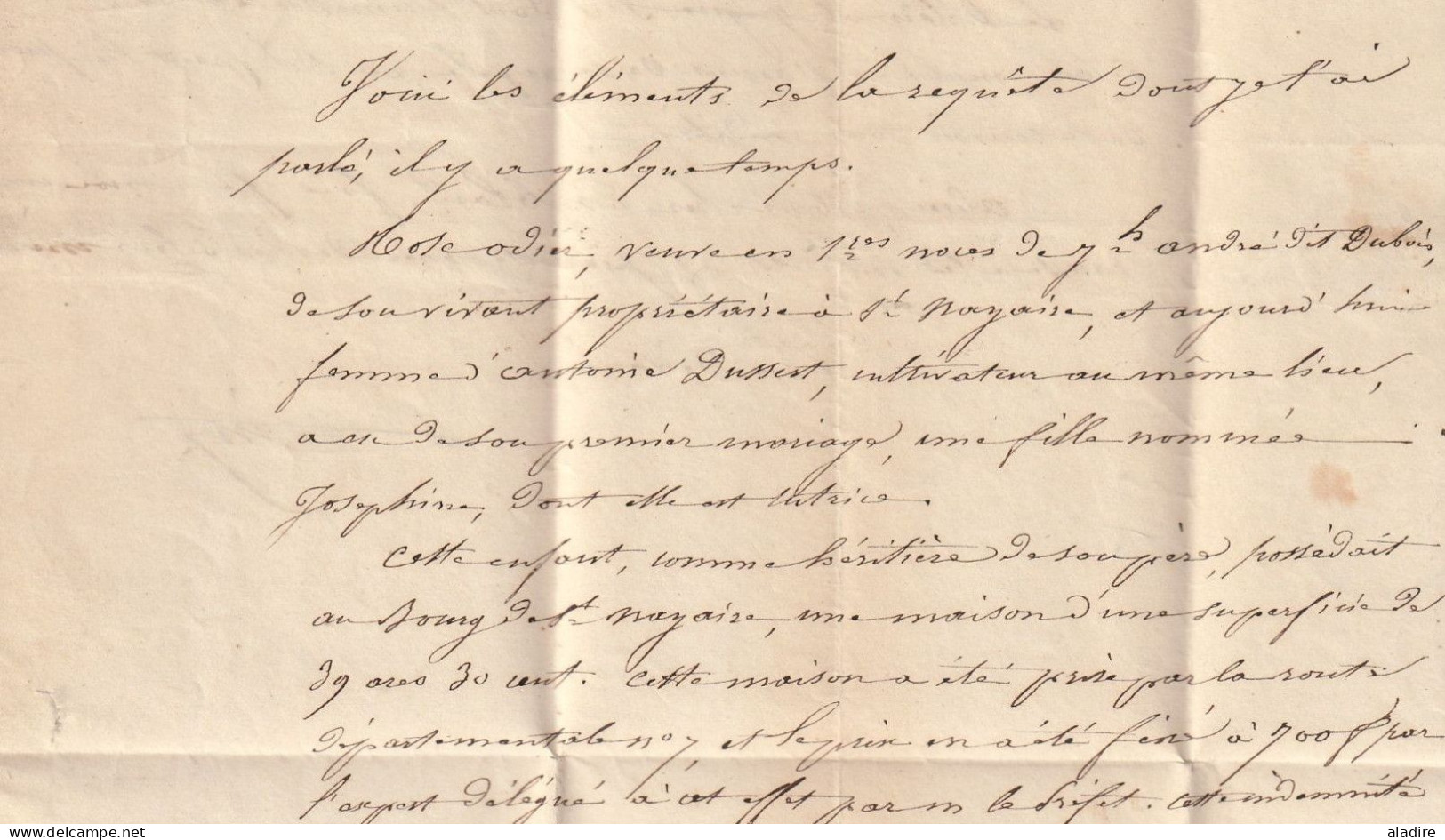 1845 - Cursive 37 St Saint Lattier Sur Lettre Pliée De 2 P. Vers Valence - Via Romans - Origine Rurale OR -Décime Rural - 1801-1848: Vorläufer XIX