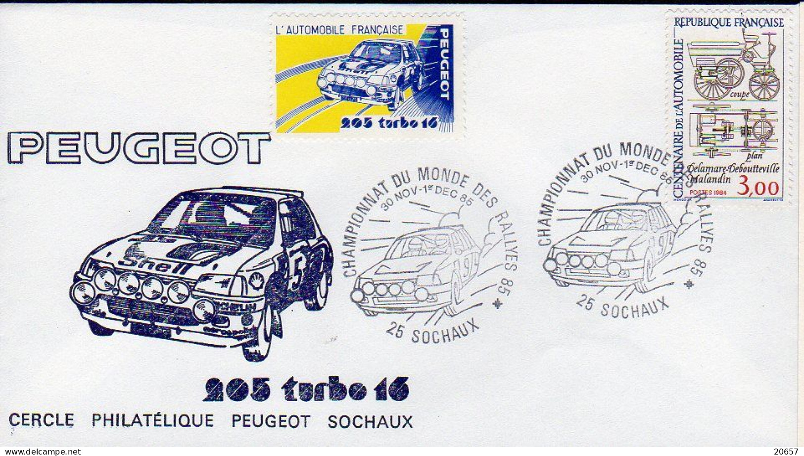 France 1985 Commémoratif Championnat Du Monde Des Rallyes, 205 Turbo 16 - Automobile