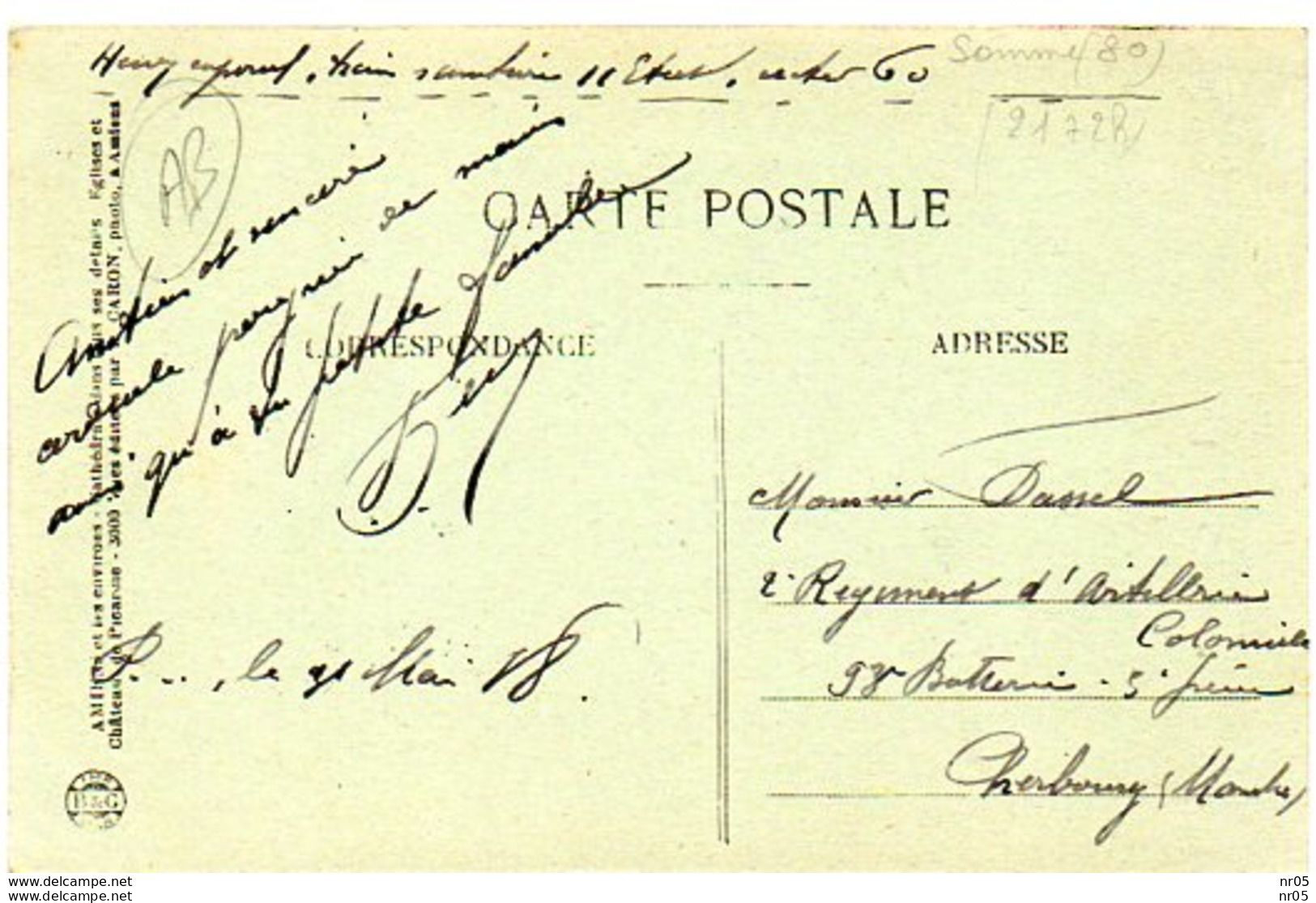 80 - POIX ( Somme )   - Vue Générale ( Correspondance Militaire ) - Poix-de-Picardie