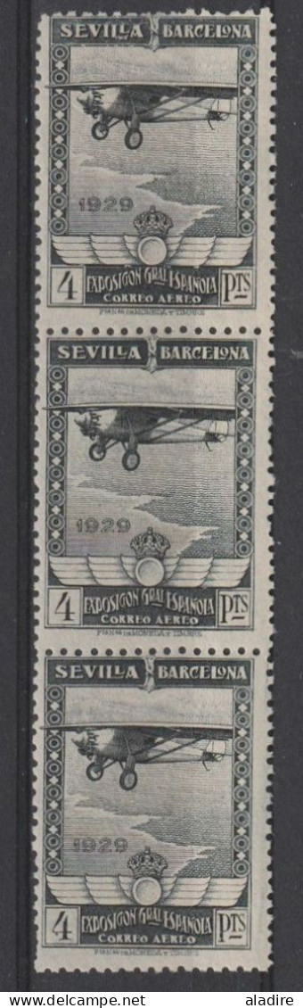 ESPAÑA 1929 - Exposiciones Sevilla Y Barcelona Correo Aéreo 3 Sellos Nuevos Sin Fijasellos Edifil Nº 453 - MNH - Nuovi