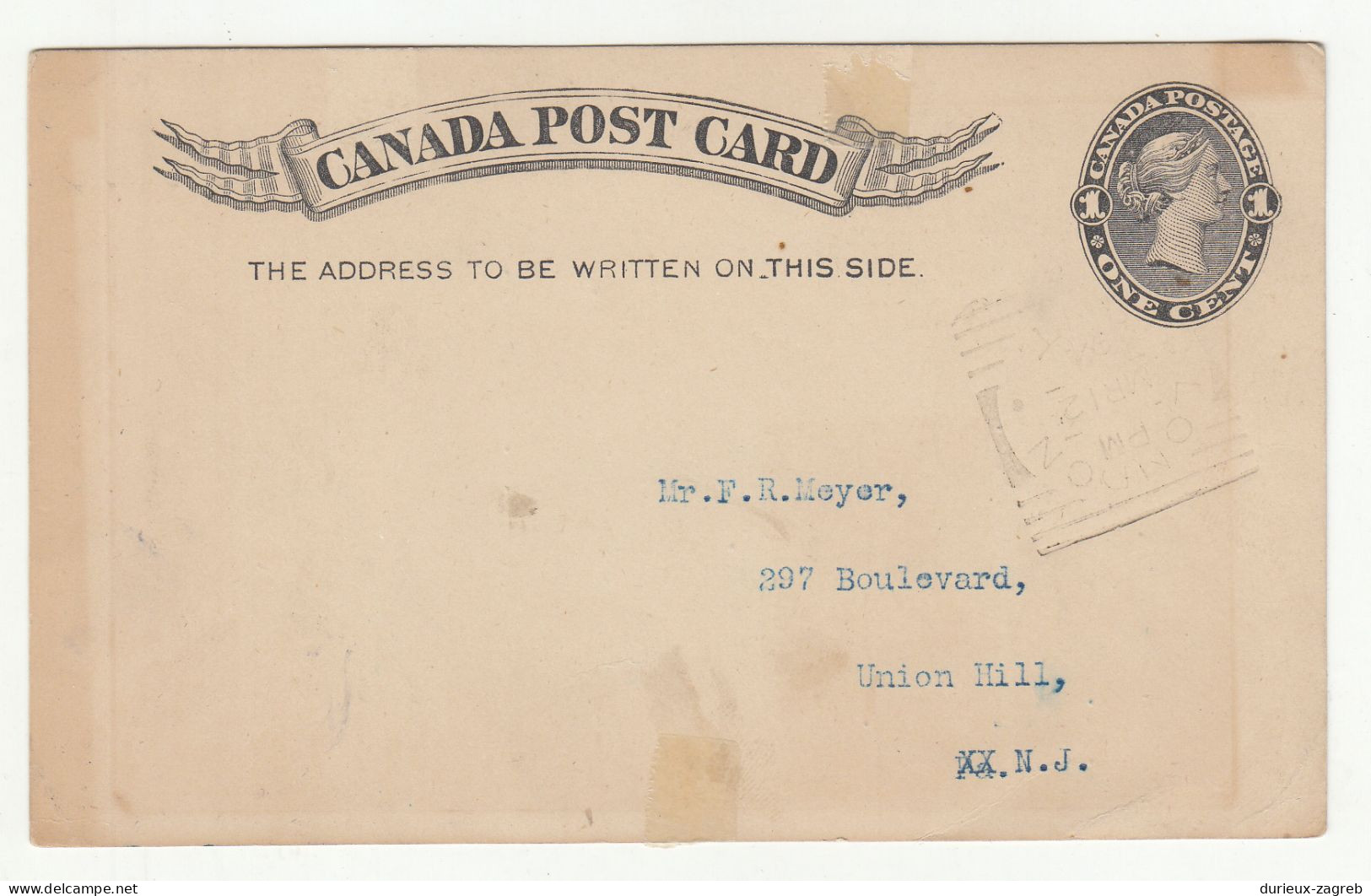 Canada Old QV Postal Stationery Postcard Posted 1894 B240401 - 1860-1899 Regno Di Victoria