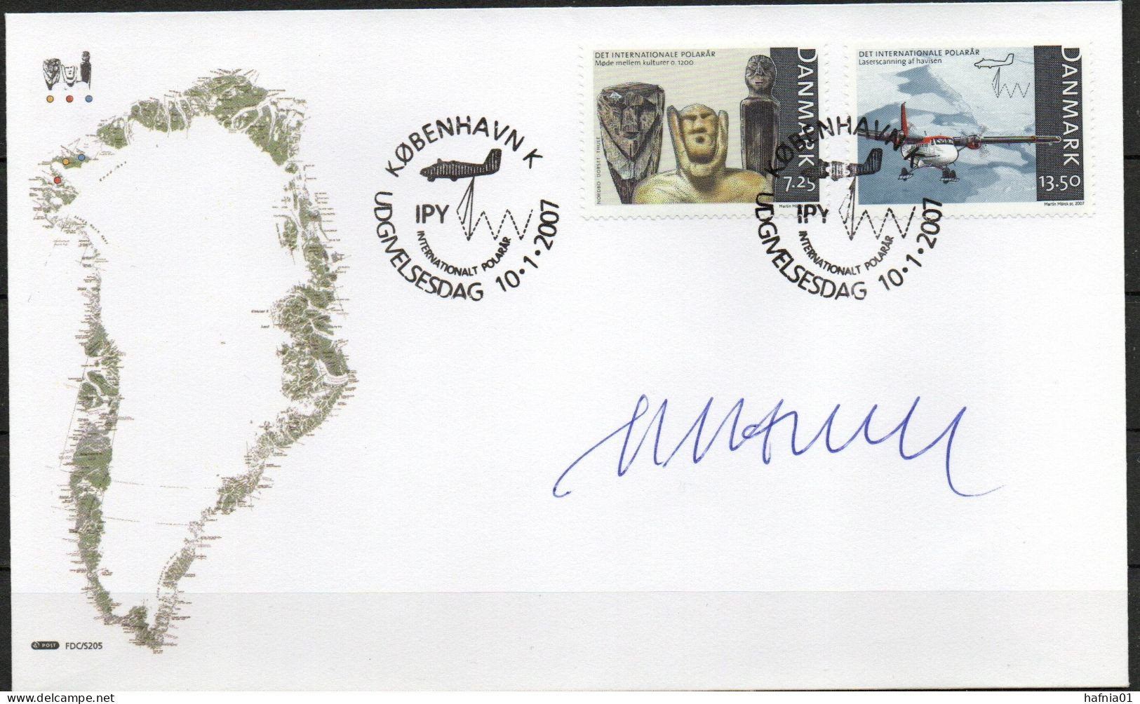 Martin Mörck. Denmark 2007.  Int. Polar Year. Michel 1459 - 1460 FDC. Signed. - FDC