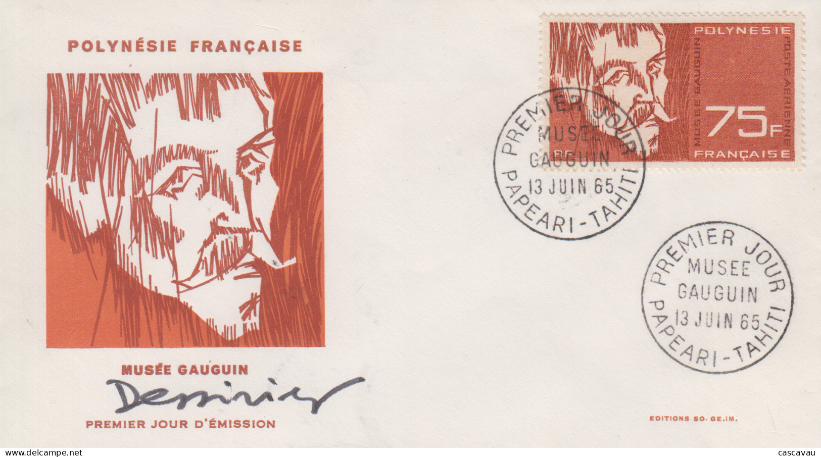 Enveloppe  FDC   1er  Jour   POLYNESIE   Musée  GAUGUIN    1965 - FDC