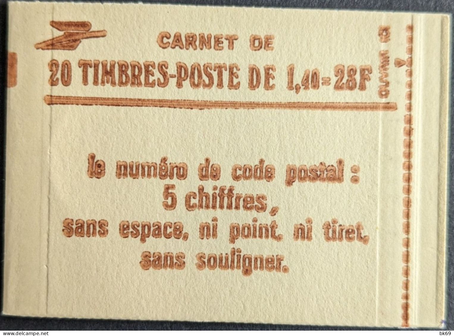 2102 C7 Conf. 8 Date 6/ 20.11.80 Carnet Fermé Sabine 1.40F Rouge - Modernes : 1959-...