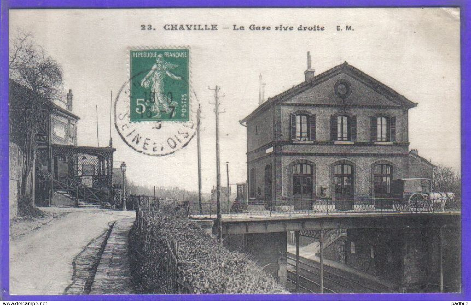 Carte Postale 92. Chaville  La Gare Rive Droite   Très Beau Plan - Chaville
