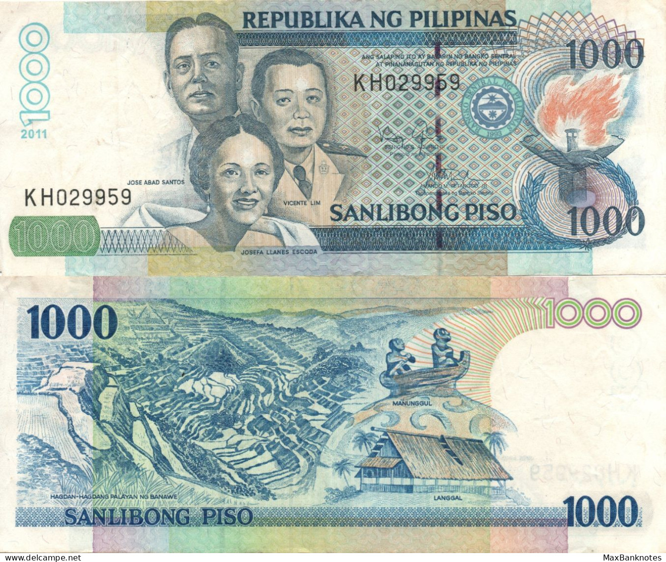 Philippines / 1.000 Piso / 2011 / P-197(d) / VF - Philippines