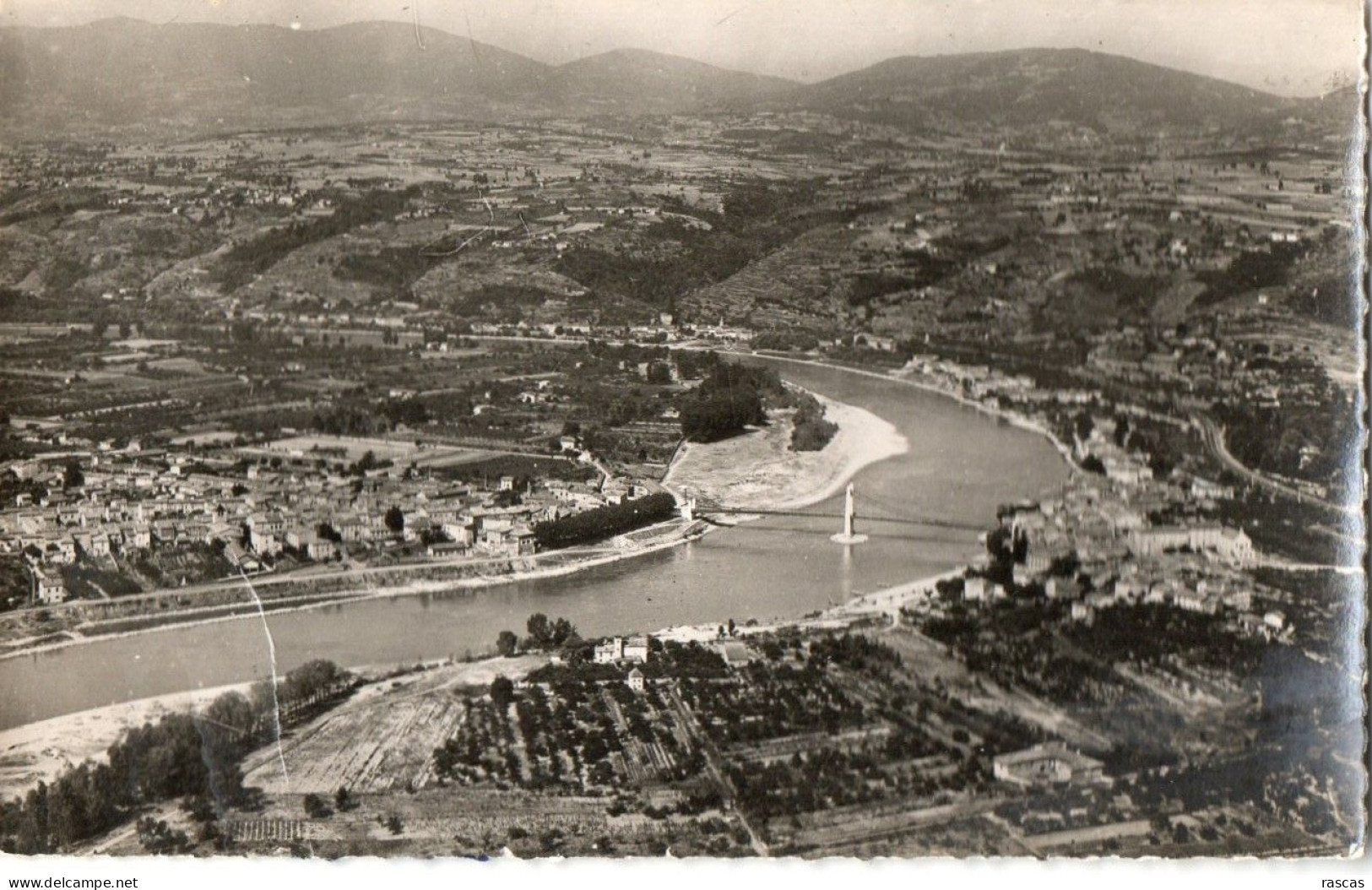 CPSM - S - RHONE - CONDRIEU - VUE D'ENSEMBLE SUR LE RHONE ET LES MONTS DU PILAT - Condrieu