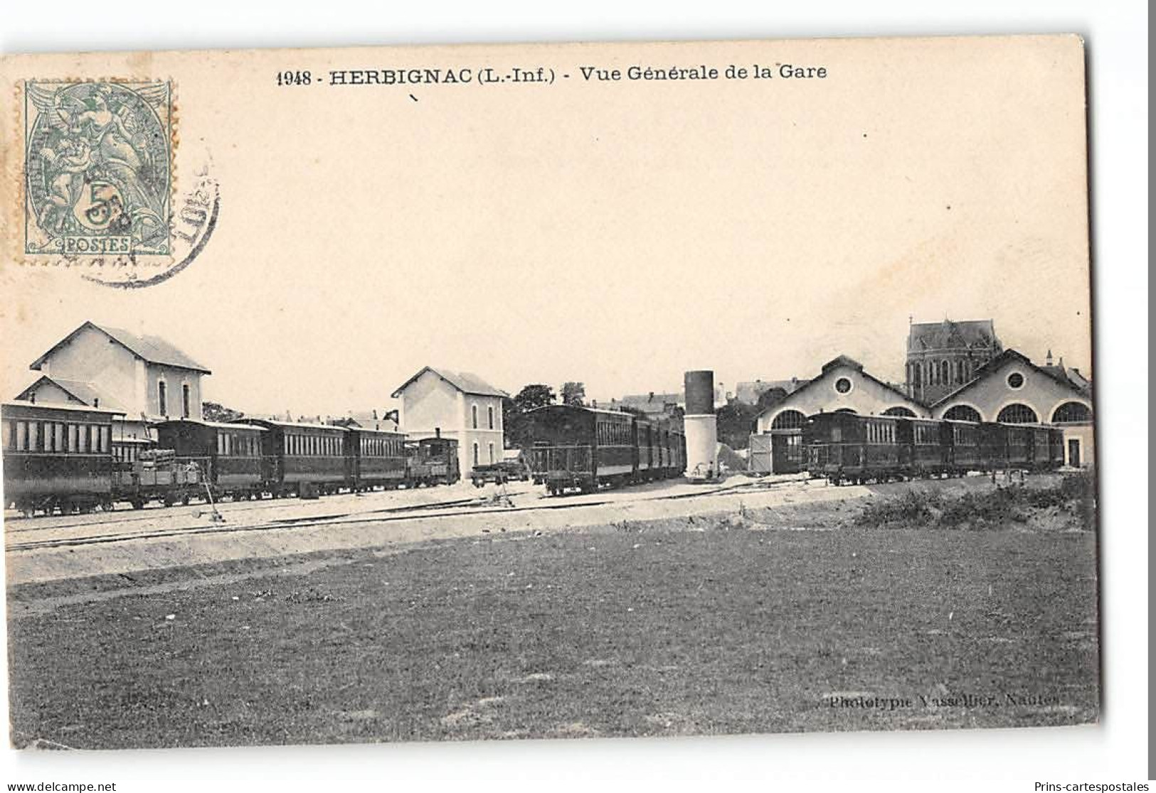 CPA 44 Herbignac La Gare Et Le Train Tramway - Herbignac