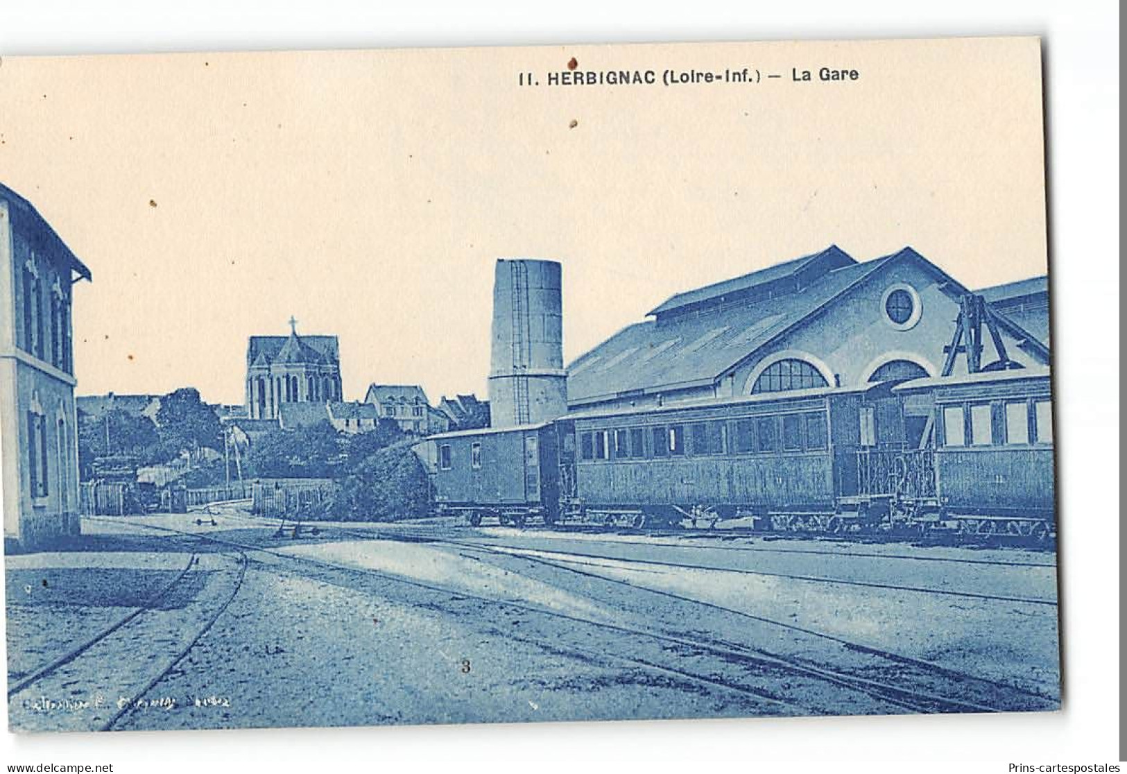 CPA 44 Herbignac La Gare Et Le Train Tramway - Herbignac