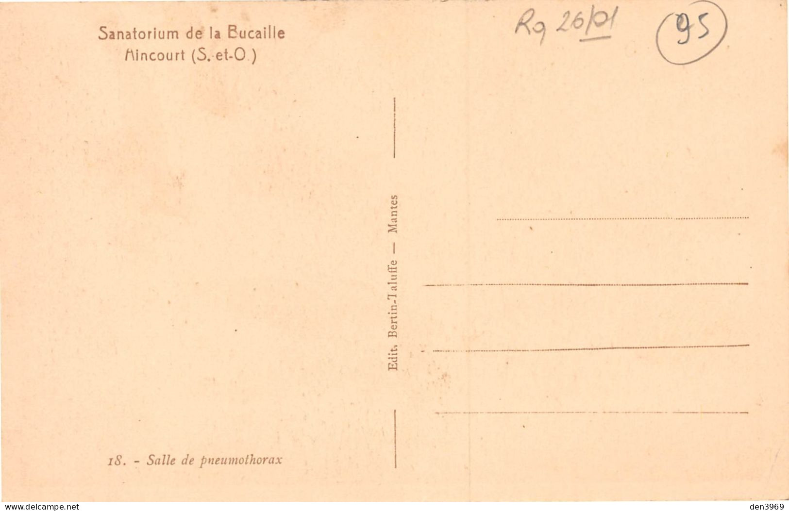 AINCOURT (Val-d'Oise) - Sanatorium De La Bucaille - Salle De Pneumothorax - Santé, Médecine - Aincourt