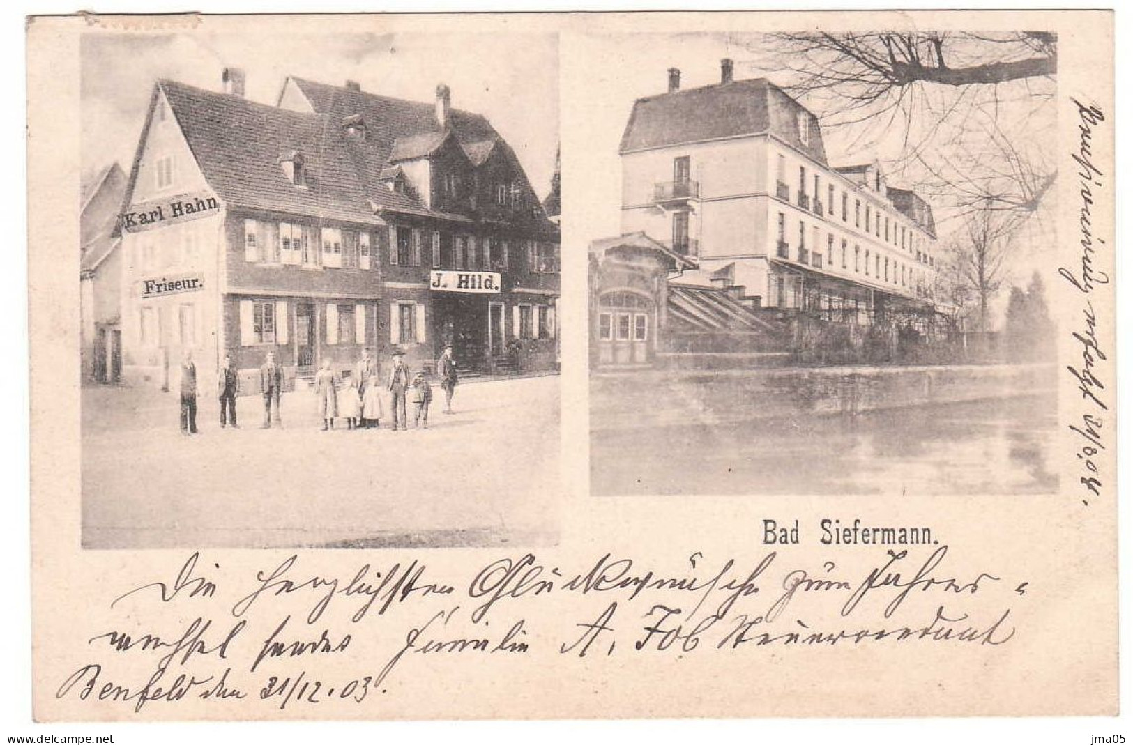 CPA Rare De Benfeld - Bad Sieffermann - Coiffeur Karl Hahn - 1903 (04) - Benfeld