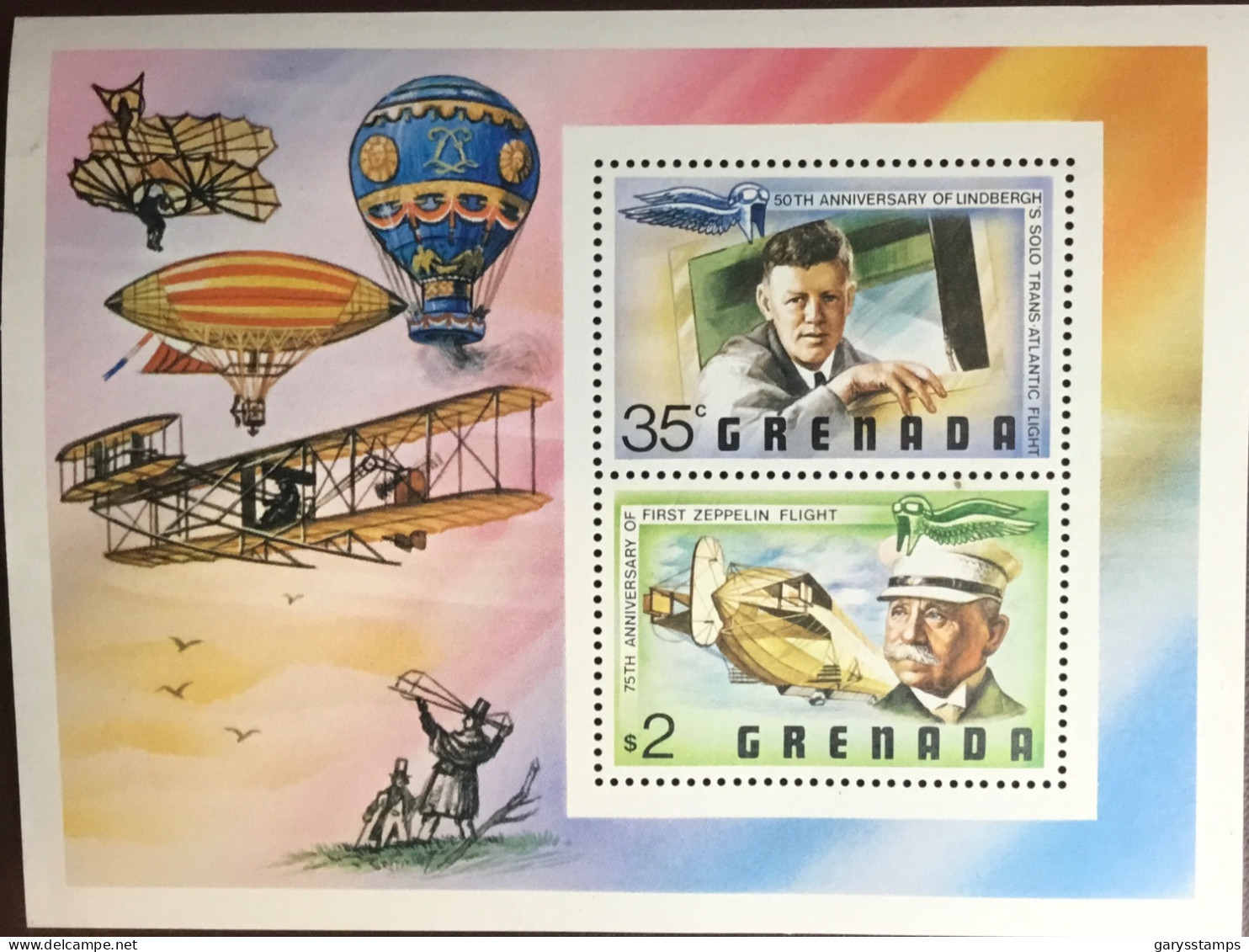 Grenada 1978 Zeppelin & Lindbergh Anniversaries Minisheet MNH - Grenada (1974-...)