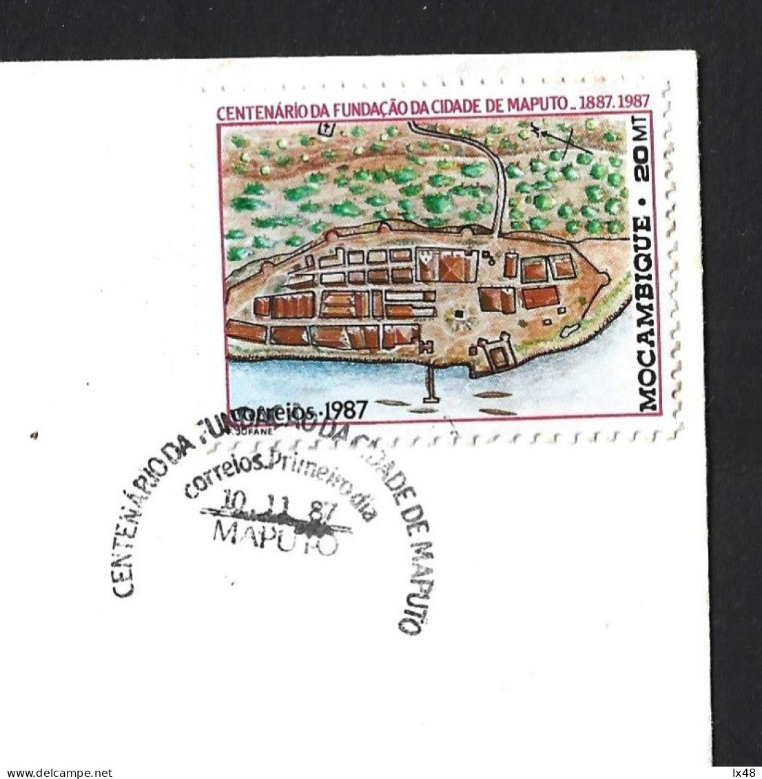 Maputo. Stamp Of The 100th Years Of City Of Maputo 1887/1987. Maputo. Stamp Dos 100 Anos Da Cidade De Maputo 1887/1987. - Mozambique