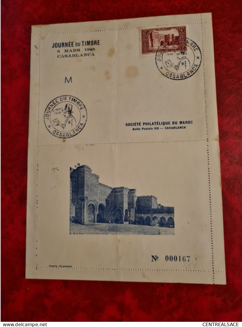 TIMBRE MAROC 1948 Journée Du Timbre Casablanca - Otros & Sin Clasificación