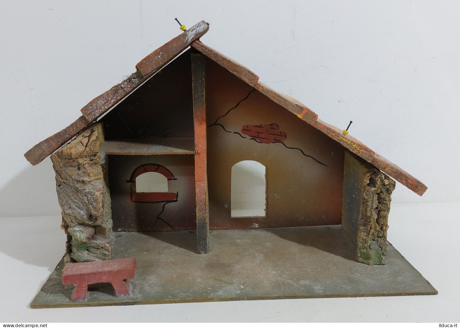 54802 Presepe - Casetta / Grotta In Legno - 34x15 Cm - Christmas Cribs