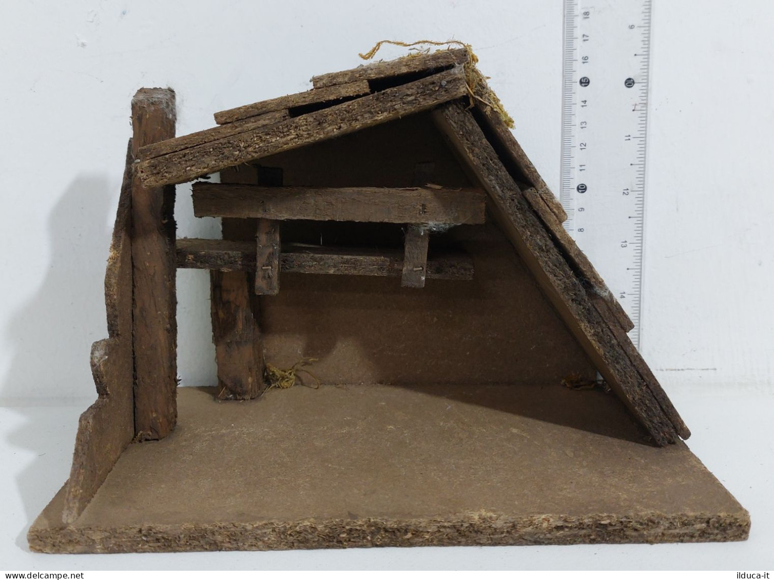 54803 Presepe - Casetta / Grotta In Legno - 24x12 Cm - Kerstkribben