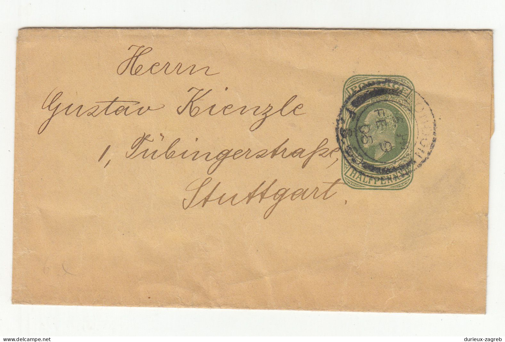 Great Britain Old KEVII Postal Stationery Newspaper Wrapper Posted 1905 To Germany B240401 - Postwaardestukken