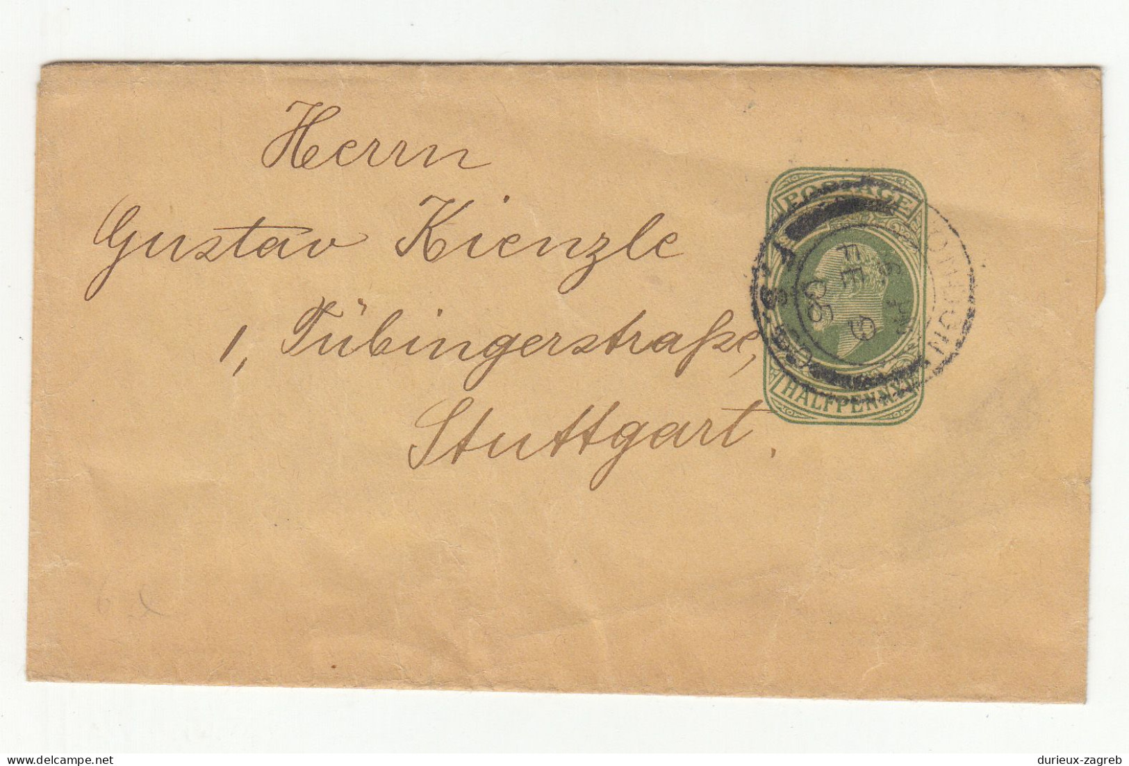 Great Britain Old KEVII Postal Stationery Newspaper Wrapper Posted 1905 To Germany B240401 - Interi Postali