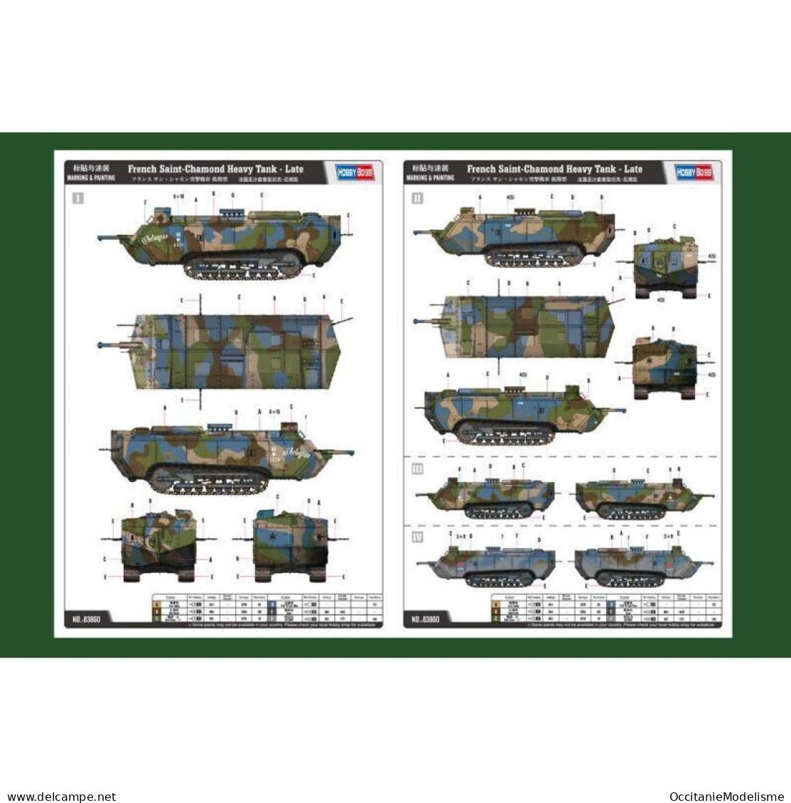 HobbyBoss - Char French Saint-Chamond Heavy Tank Late Maquette Kit Plastique Réf. 83860 Neuf NBO 1/35 - Véhicules Militaires