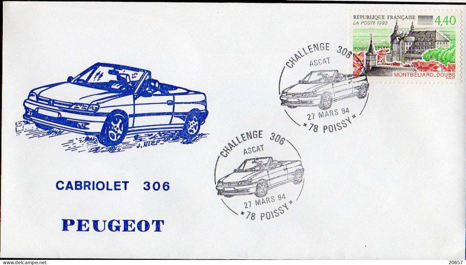 France 1994 Commémoratif Peugeot 306 Cabriolet - Cars
