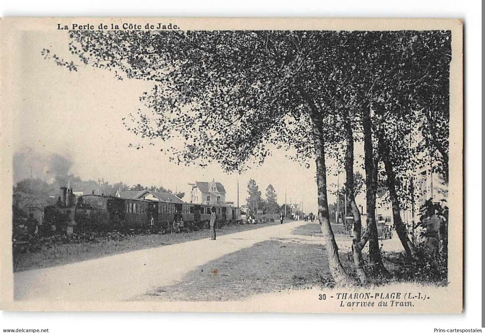 CPA 44 Tharon Plage L'arrivée Du Train Tramway - Tharon-Plage