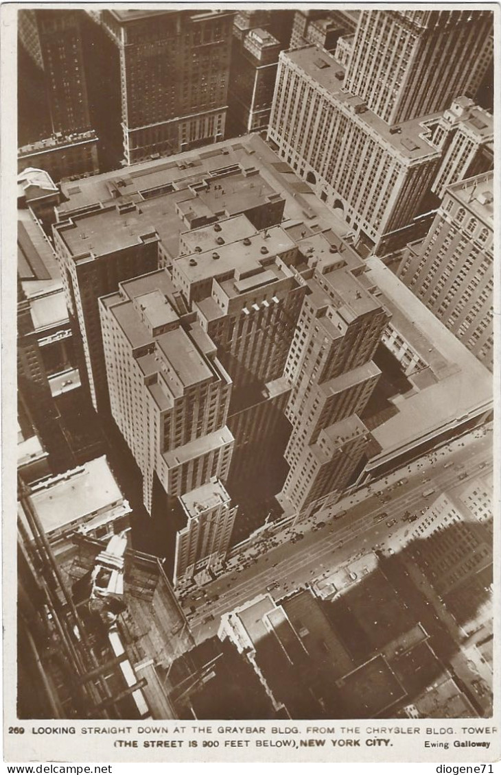 Looking Straight Down At The Graybar Bldg. From The Chrysler Tower New York City - Chrysler Building