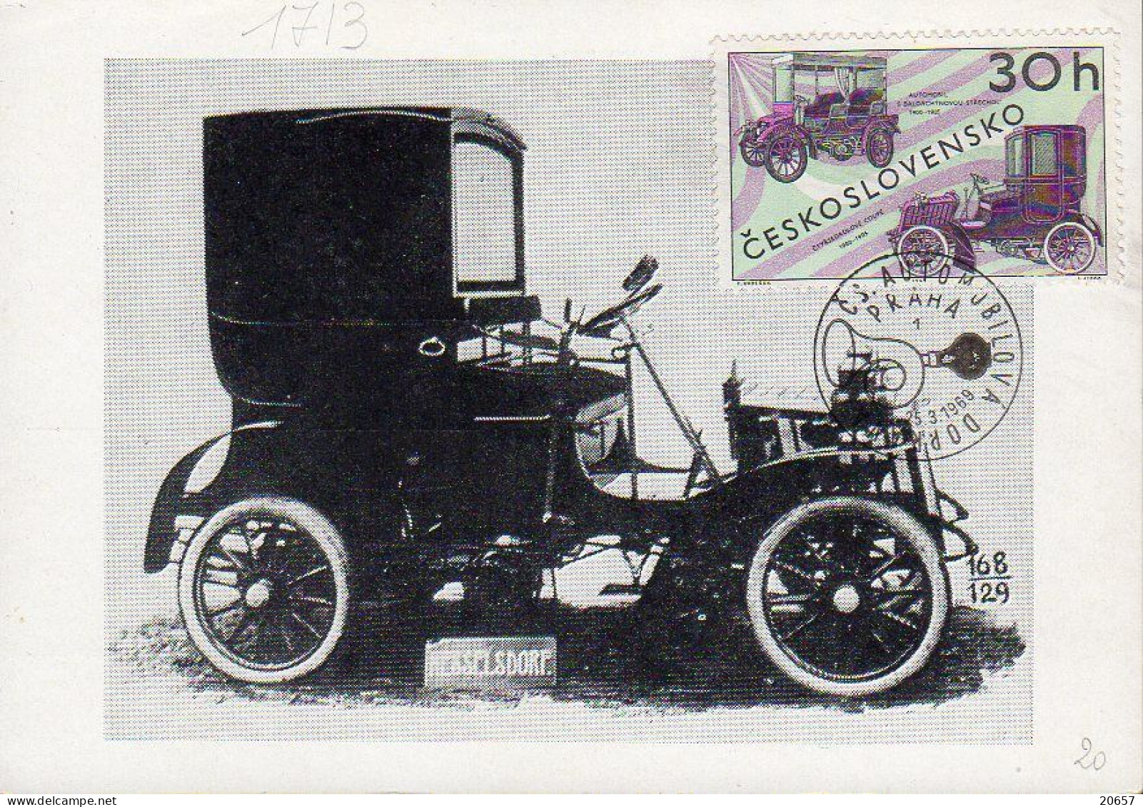 Tchecoslavaquie Ceskoslovensko 1713 Fdc Automobiles Boldachy Et Ctyrsedadiove - Cars