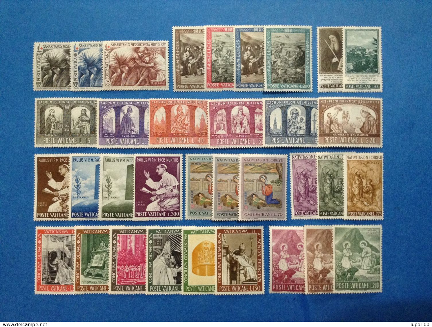 Vaticano Francobolli Nuovi Mnh** Lotto Da 34 Valori 9 Serie Anni 1961 1963 1964 1965 1966 - Ongebruikt