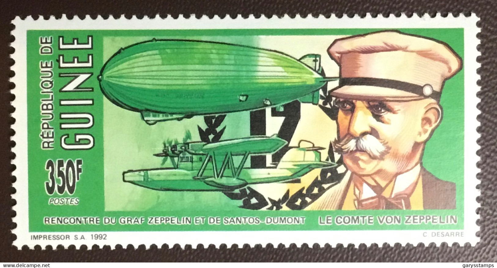 Guinea 1992 Anniversaries & Events Zeppelin Dumont MNH - Guinée (1958-...)