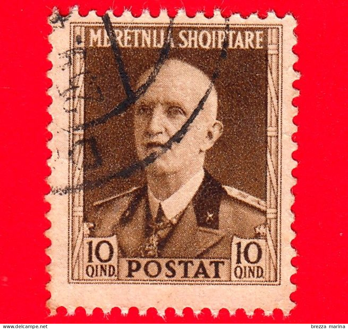 ITALIA - ALBANIA - Usato - Occupazioni - 1939 - Effigie Di Vittorio Emanuele III Di Fronte - 10 - Albanie