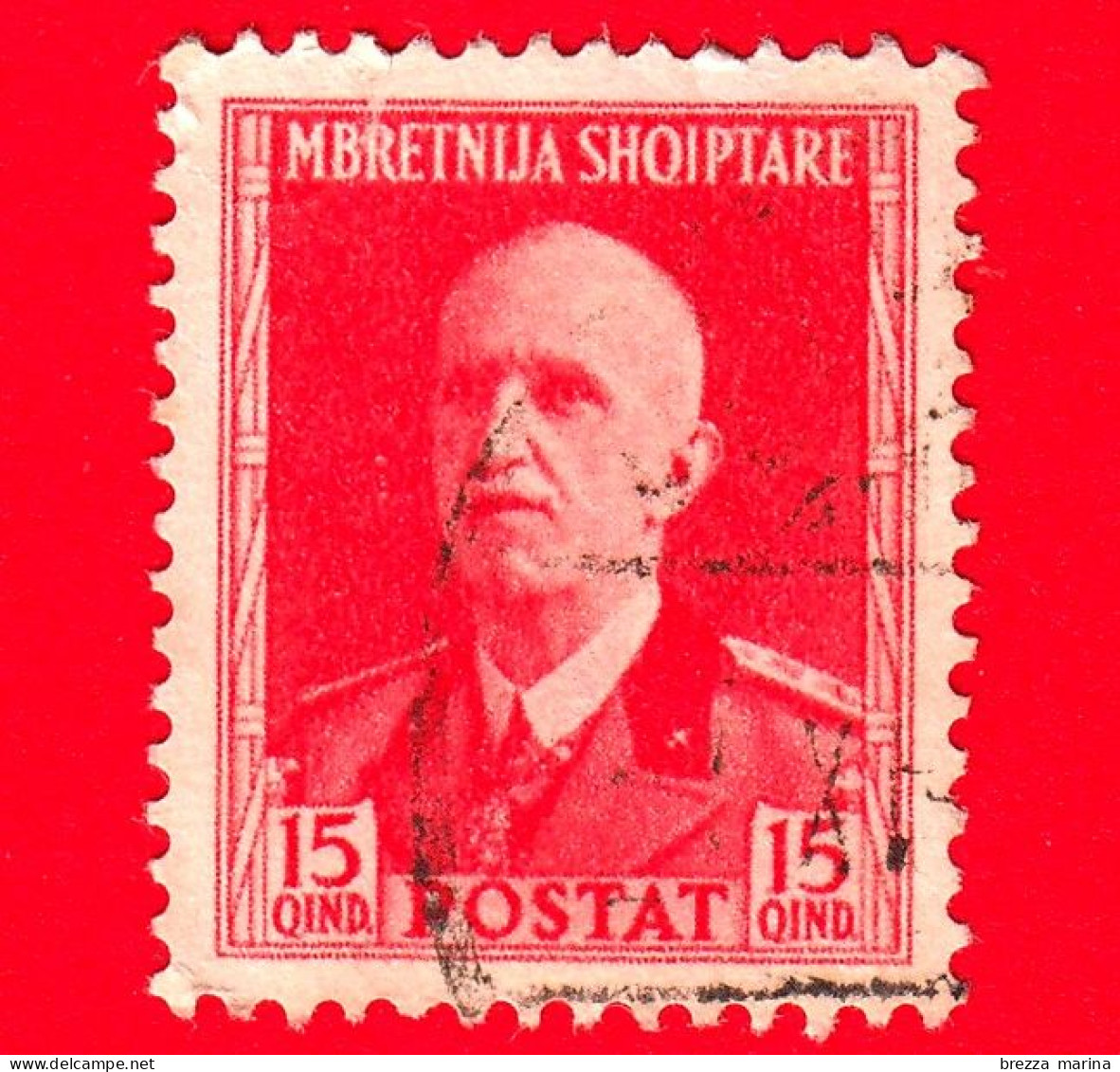 ITALIA - ALBANIA - Usato - Occupazioni - 1939 - Effigie Di Vittorio Emanuele III Di Fronte - 15 - Albanien