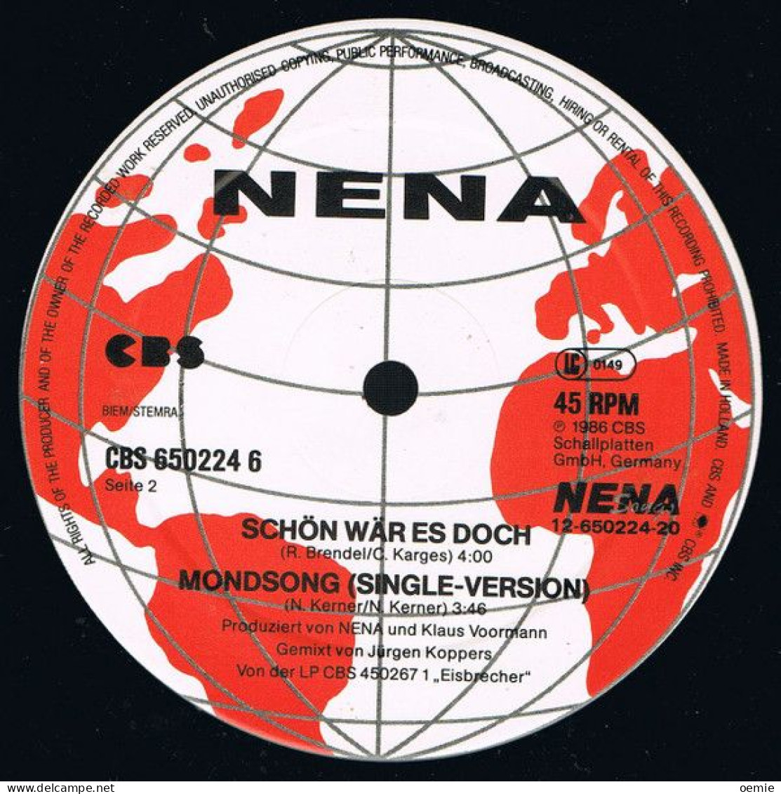 NENA  °  MONDSONG - 45 Rpm - Maxi-Single