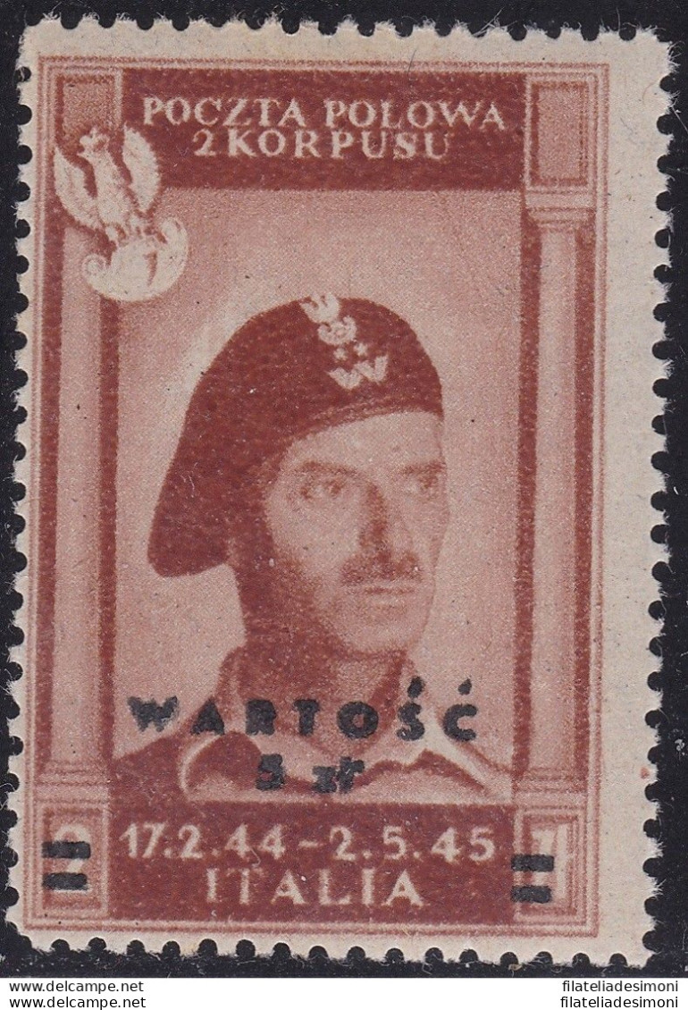 1946 CORPO POLACCO, Posta Aerea N° 1  Generale Anders  MNH/** - 1946-47 Période Corpo Polacco