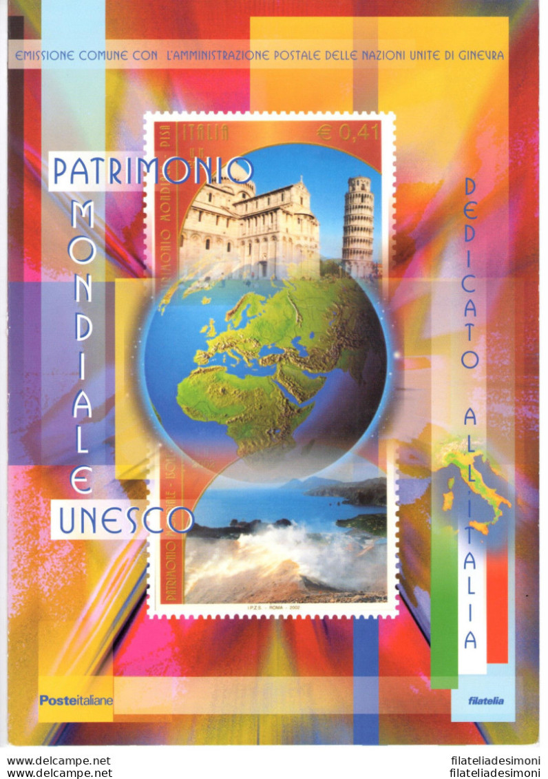 2002 Italia - Repubblica , Folder - Unesco Italia MNH** - Folder