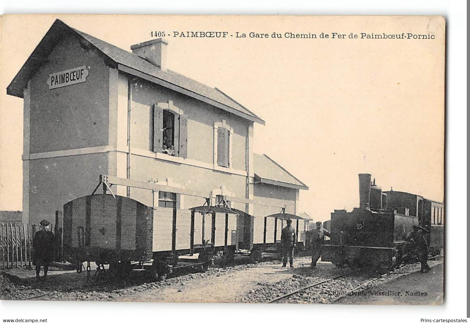 CPA 44 Paimboeuf La Gare Et Le Train Tramway - Paimboeuf