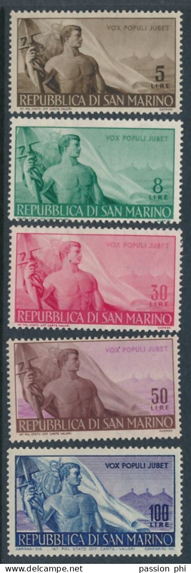 B7 SAN MARINO SASSONE  336/340 LH - Unused Stamps