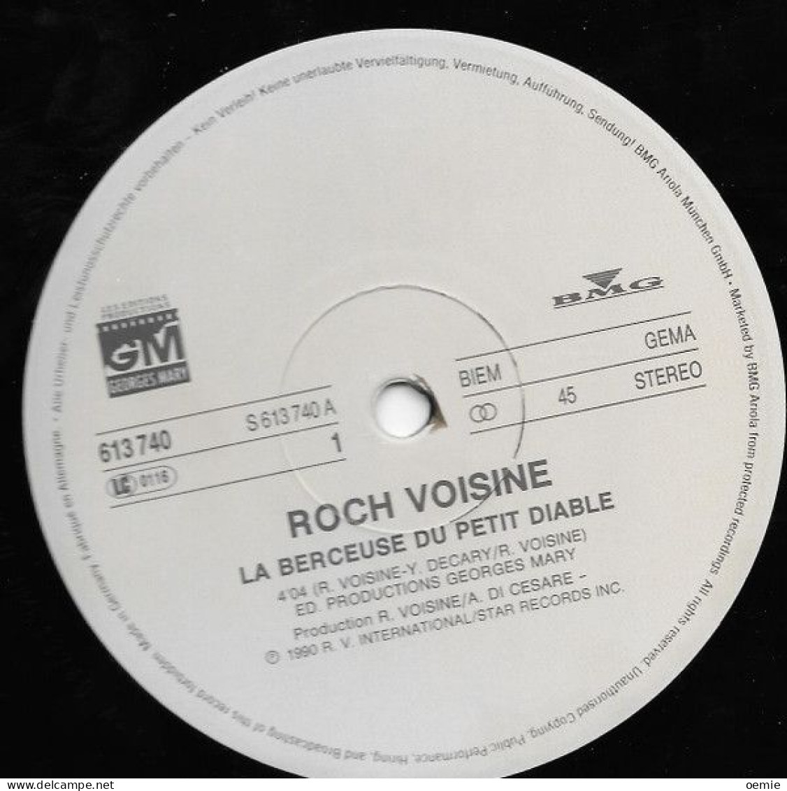 ROCH VOISINE ° LA BERCEUSE DU PETIT DIABLE - 45 Rpm - Maxi-Single